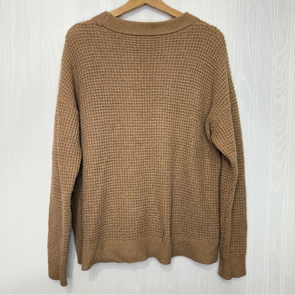 Time and Tru tan knit crewneck sweater size XL - Picture 6 of 8
